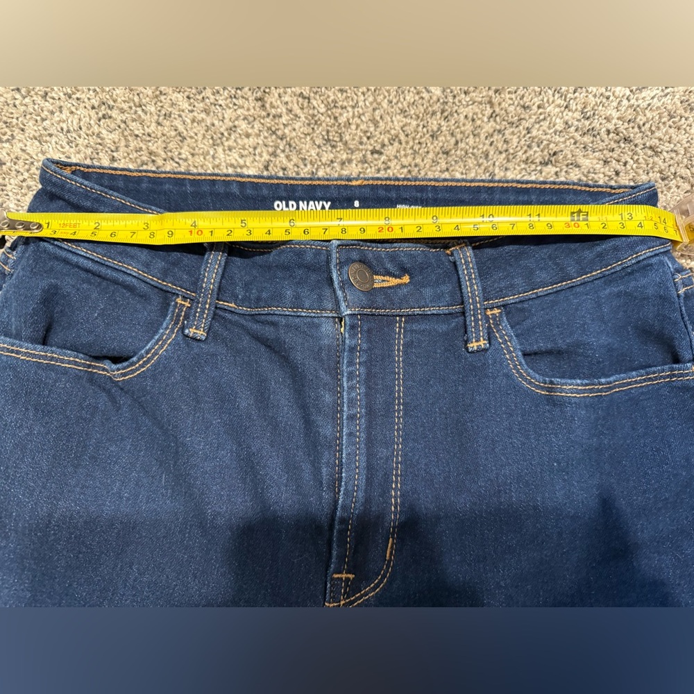 Old Navy Dark Blue High-Rise Flare Jeans - Picture 4 of 6